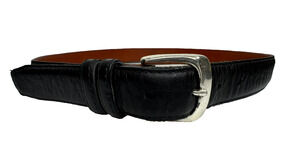 H.S. Trask Men's Authentic American Bison Black Leather Belt Size 36 USA Made